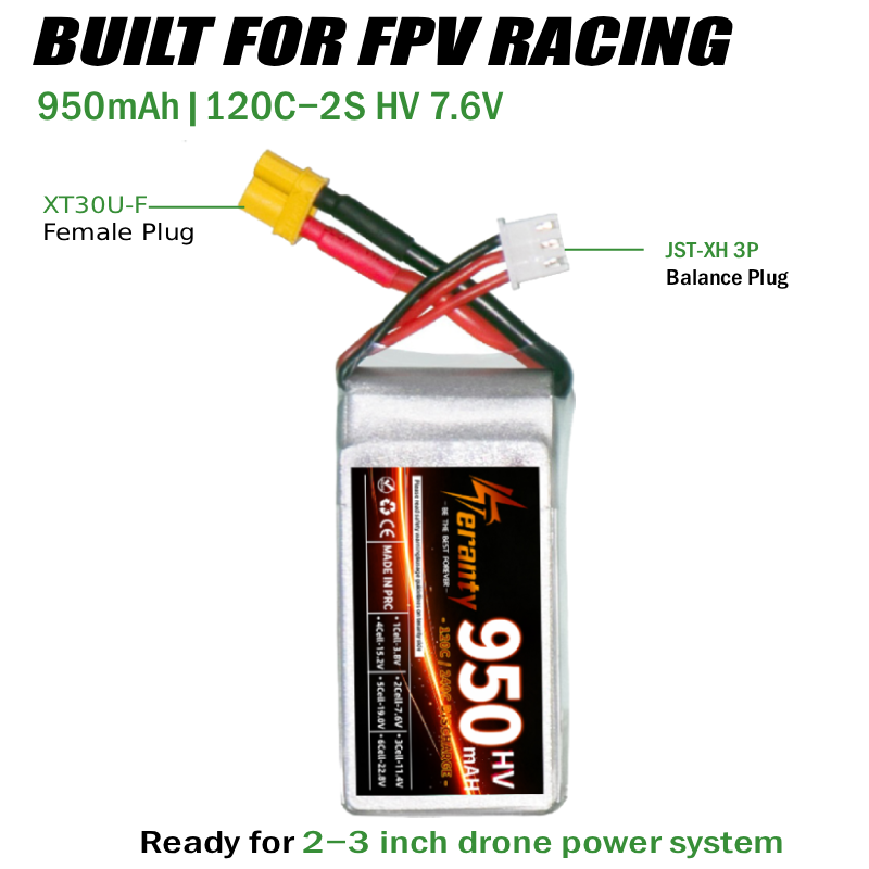 Batterie LiPo Teranty 2S HV 7. - Drone Racing Charger avis et prix