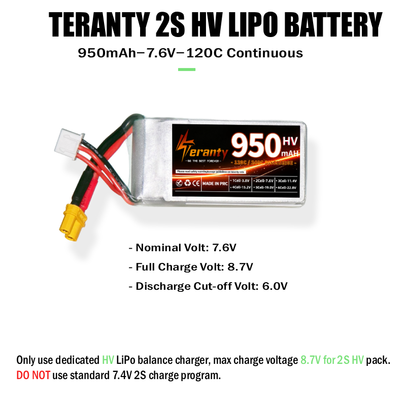 Batterie LiPo Teranty 2S HV 7. - Drone Racing Charger avis et prix